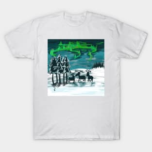 Northern lights reindeer T-Shirt